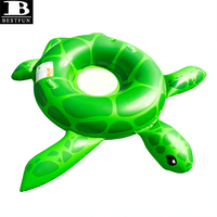 Bouée gonflable géante en forme de tortue avec fond en maille, en PVC épaissi, avec poignées, pour adultes et enfants, idéale pour les fêtes aquatiques