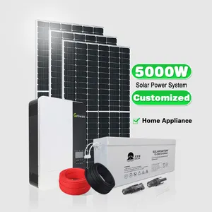 SSS شبكة عزل الحرارة الطاقة الشمسية لوحة الطاقة 5000 واط الشمسية نظام 5 KW هلام ليثيوم بطارية 5KW نظام الطاقة الشمسية