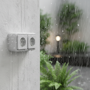 Enchufe de Pared Doble Schuko Auténtico, IP55 Impermeable, Doble Salida, 16A 250V, Terminal sin Tornillos para Uso Residencial/General - Product Image 1