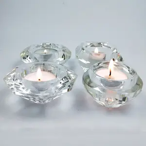 Luxury Candle Containers Candle Holder Square Clear Empty Jars Candle Glass Holders