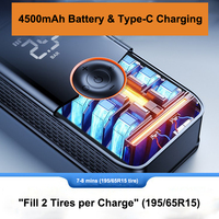 Portable 11.1V Car Tire Inflator 19-Cylinder 35L/min Cordless Air Compressor 4500mAh Smart Auto Pump with Type-C Cable & Bag