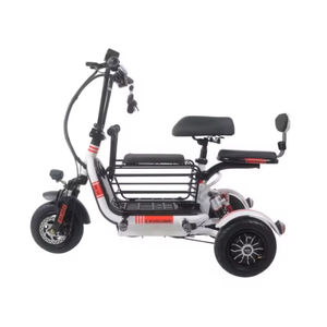 Trottinette électrique pliable à 3 roues 2026 |   Design sportif blanc et rouge |   Tricycle électrique à double usage pour animaux de compagnie et <span class=keywords><strong>passagers</strong></span> - Product Image 1