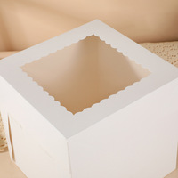 Boîtes d'emballage pour gâteaux en carton ondulé personnalisées avec fenêtre, pour boulangerie, boîtes rigides, couleurs et impression de logo personnalisées, vente en gros en Chine