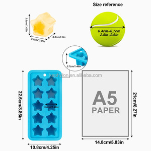 Molde de Hielo de Cristal en Forma de Estrella, Fácil de Presionar, <span class=keywords><strong>Mini</strong></span> Cubitos de Hielo de Silicona, Ecológico, para Máquinas de Helados - Product Image 1