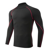 Haut de sport polyvalent à manches longues rayé en polyester/spandex pour homme, séchage rapide, idéal pour l'export – Le best-seller transfrontalier