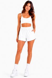 Set Yoga 2 Pezzi: Top Corto e Pantaloncini a Vita Alta con Spalline Sottili, Tinta Unita, Abbigliamento Sportivo Traspirante con Elastico in Vita - Product Image 2