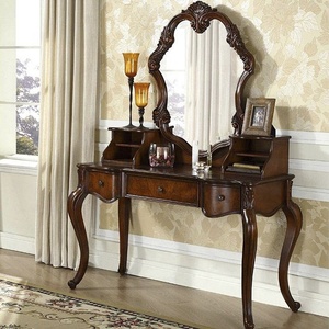 Antique European Mirrored <strong>Dressing</strong> <strong>Table</strong> <strong>Brown</strong> for Bedroom - Product Image 2