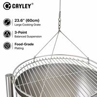 Barbecue suspendu pivotant d'extérieur, foyer autonome robuste pour jardin, patio, camping, cuisson au bois et convalescence en famille