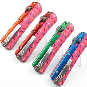 Cuchillo de Camping Micro Tech Edición Grande de Aluminio, Herramienta EDC de Bolsillo de Alta Calidad, Acero Inoxidable, Mango de Aluminio OEM - Product Image 4