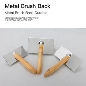 Fabrika toptan özel Logo bambu uzun saç kedi Pin fırça köpek bakım Slicker fırça evcil hayvanlar için - Product Image 3