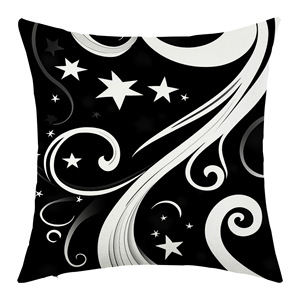 Funda de cojín Hanlin cuadrada con diseño de estrellas en blanco y negro, moderna, lavable, para sala de estar, sofá, asiento de coche, decoración de fiestas - Product Image 3