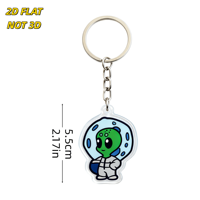 Porte-clés en acrylique mignon astronaute extraterrestre vert ET en combinaison spatiale avec casque à bulles, accessoire Kawaii parfait pour sacs à dos et fans de science-fiction