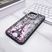 Luxe Diamant Mignon TPU Fleur Antichoc Mobile Téléphone Cas Paillettes Papillon Époxy Conception CustomPrinting Colle 5G PC Bling Couverture
