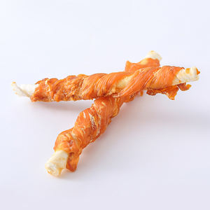 Aperitivos personalizados OEM ODM para mascotas, pelo nutritivo, dientes limpios, palo de cuero crudo trenzado por pollo, aperitivos secos para perros, golosinas para comida - Product Image 2