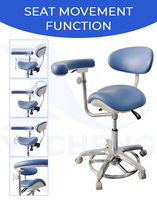 Chaise de selle ergonomique médicale pour dentiste avec coussin en éponge haute densité et accoudoir unique, réglable