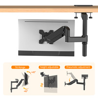 Bras de moniteur à ressort à gaz en acier personnalisable KHCOOHOO, montage inversé, 13-32 pouces, capacité de 9 kg, VESA 75/100, réglable, rotation à 360 degrés