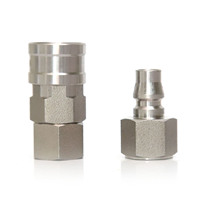 Naiwo Coupleur rapide sans valve Connecteur rapide en acier inoxydable 304 hydraulique droit à travers les raccords à déconnexion rapide