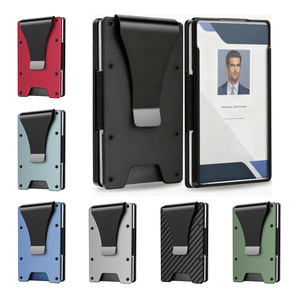 RFID Blocking Front Pocket Wallet with ID Window Slide Out <b>Card</b> <b>Holder</b> and Money Clip - Product Image 1