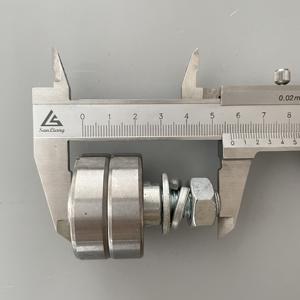 Rodillo guía para pasamanos de escalera mecánica, <span class=keywords><strong>rueda</strong></span> antisesgada de doble rodamiento con tuerca L57mm 40*24*6203 M12, piezas de repuesto para escaleras mecánicas - Product Image 6