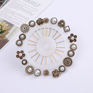 Neue Multi-Style 20 Stück kleine Blume Metall Sorte Schal Bandana Position ierung Hijab Pin