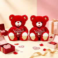Ours en peluche tenant un cœur, ours en peluche pour la Saint-Valentin, jouet en peluche personnalisable, ours en peluche imprimé avec inscription d'amour, cadeau pour les amoureux, décoration