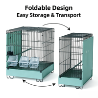 Volière pliable de luxe robuste pour oiseaux, grande cage d'exposition en fer pour perroquets avec plateau en plastique et bouton pour l'élevage, vente en gros d'usine OEM ODM