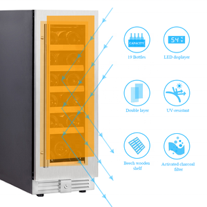 Refrigerador de <span class=keywords><strong>vino</strong></span> con compresor integrado, refrigerador de doble temperatura, con certificación CE/CB/ROHS - Product Image 2