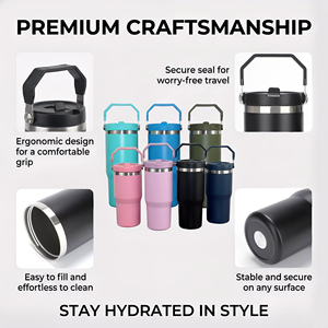 Vaso Térmico <span class=keywords><strong>de</strong></span> 30oz con Asa y Tapa con Popote Abatible, Recubrimiento en Polvo, Duradero, Grabado Láser Personalizado, Botella <span class=keywords><strong>de</strong></span> <span class=keywords><strong>Agua</strong></span>, Taza <span class=keywords><strong>Térmica</strong></span>, Venta Caliente - Product Image 3