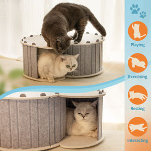 Opvouwbaar Kattentunnelbed Nest 22 Lbs Gesloten Kattenhuis Voor Indoor Krasbestendige Kattengrot - Product Image 2