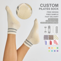 Chaussettes antidérapantes en coton personnalisées avec logo, chaussettes antidérapantes douces, chaussettes de yoga et de pilates personnalisées