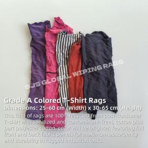 All-Purpose 100% Cotton Mixed Colored T-Shirt Rags Wiping Rags <b>Cloth</b> for Industrial Cleaning for Cleaning - Product Image 2