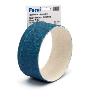 Fervi Reinforced Abrasive Ring Spiraband <b>Grinding</b> <b>Wheel</b> 80 Grit For Metal Polishing - Product Image 2