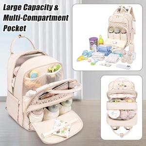 Sac à dos à couches imperméable avec matelas à langer, sangles de poussette, poche isotherme, sac de <span class=keywords><strong>maternité</strong></span> de voyage, vente en gros, fourniture directe usine - Product Image 5