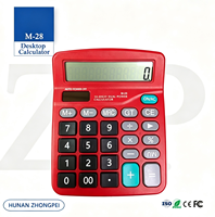 Calculadora de Escritorio M-28 Negra, con Carcasa de Plástico SKD, PCB, 12 Dígitos, Doble Alimentación Solar y Batería, Pantalla Grande, Teclas Cómodas, Base Antideslizante