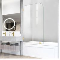 Panneau de douche en verre simple sans cadre, verre trempé épais pour salle de bain