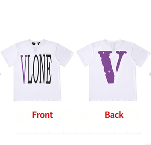 T-shirt graphique <span class=keywords><strong>VLONE</strong></span> Style Big V pour hommes et femmes, coupe décontractée, manches courtes, streetwear, mode hip-hop - Product Image 3