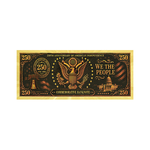 Billet de banque commémoratif en or 24 carats des États-Unis, 250e anniversaire, 1776-2026, double face, 15,4x6,5 cm, motif Liberté et Indépendance - Product Image 3