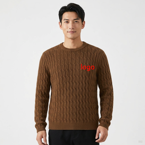 Men's Solid Green and Multi Colour Knitted <b>Pullover</b> <b>Sweater</b> Regular Sleeve Autumn Wear - Product Image 2