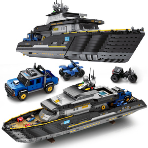 3d Diy Construction Yacht Luxury Boat Motorboat Boats Plastic Model Toy for Kids Cabin Cruiser Sailboat Building Block Set - Product Image 1