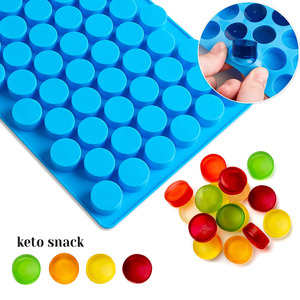 55 cavités moules à collations en silicone antiadhésifs moules à bonbons ronds de qualité alimentaire pour bonbons durs gommeux <span class=keywords><strong>chocolat</strong></span> <span class=keywords><strong>Jello</strong></span> - Product Image 4