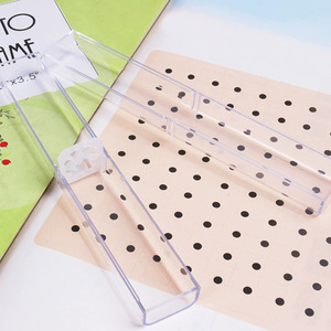 Nhà Máy bán hàng trực tiếp-hình chữ nhật pha lê trong suốt hộp bút dưới màu đỏ mờ nhựa trường hợp da bút chì trường hợp cho các trường học - Product Image 4