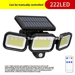 ไฟติดผนังสามหัวพลังงานแสงอาทิตย์สำหรับสนามสวนใหม่ไฟเซ็นเซอร์ตรวจจับร่างกายมนุษย์อายุการใช้งานแบตเตอรี่ยาวนาน - Product Image 6