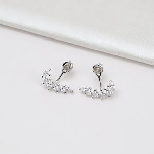 Boucles d'oreilles pendantes Han DIY en argent S925 style Reine pour femmes, polyvalentes, avec support creux pour 8-9 perles, design simple et élégant - Product Image 4