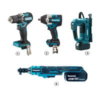 Kits d'outils électriques sans balais Makita en gros compatibles avec batterie 18V : perceuse, meuleuse, scie, souffleur, cloueuse, outils à main pour le travail du bois