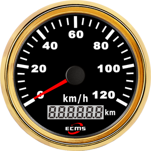 Compteur de vitesse GPS automatique <span class=keywords><strong>Defi</strong></span> avec cadran blanc et lunette dorée 85 mm 0-120 km/h - Product Image 3