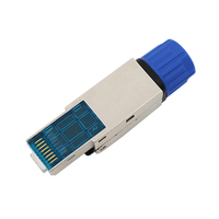 PUXIN Red sin herramientas enchufe Modular CAT6 CAT6A CAT7 CAT8 FTP STP blindado RJ45 piezas de telecomunicaciones Ethernet conectores de campo