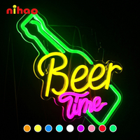 NIHAO Enseigne néon personnalisée en acrylique en forme de tasse à café, enseigne lumineuse pour bar, pub, décoration murale, logo d'entreprise