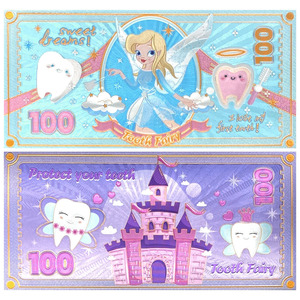Spedizione gratuita Anime cartone animato <span class=keywords><strong>fatina</strong></span> <span class=keywords><strong>dei</strong></span> denti per bambini Souvenir regalo in plastica lamina d'argento placcato banconota - Product Image 3