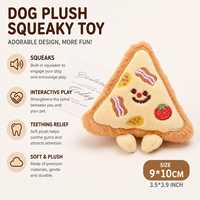 Jouets en peluche couineurs pour chiens et chats, thème alimentaire (Pizza, Fraise, Sandwich), avec broderie réaliste, rembourrage en coton PP doux, jouets anti-stress pour animaux de compagnie