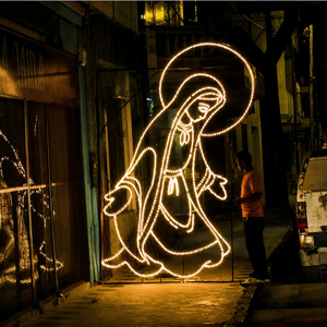 Décoration lumineuse LED personnalisée 2D de la Sainte Famille pour les projets d'éclairage de paysages et de festivals religieux - Product Image 1